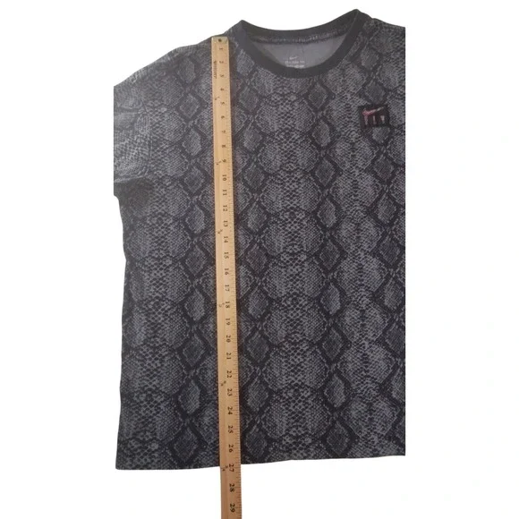 Nike Fly T-Shirt Snakeskin Print Pattern Black Gray Hip Hop Hoops Mens XL Loose - Picture 3 of 8